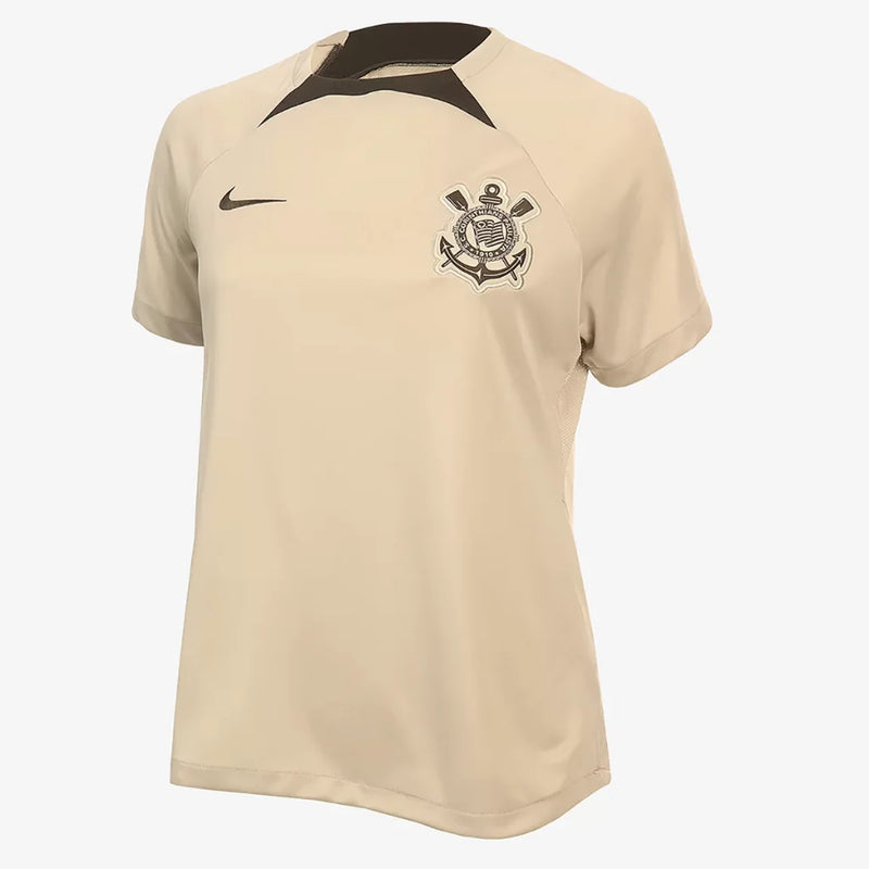 Camiseta Corinthians Treino 2024 Feminina - Bege