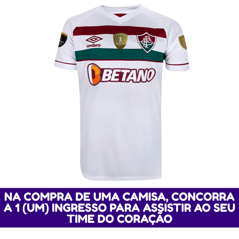 Camisa Masculina Fluminense II 2023/25 - Torcedor + Patchs Campeão Libertadores