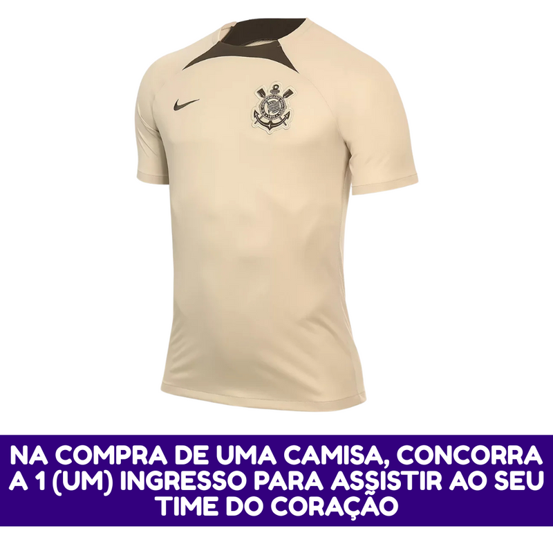 Camiseta Corinthians Treino 2024  Masculina - Bege