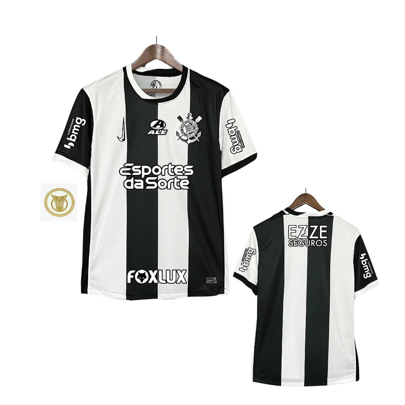 Camisa Corinthians III 24/25  Masculina - Branco+Preto