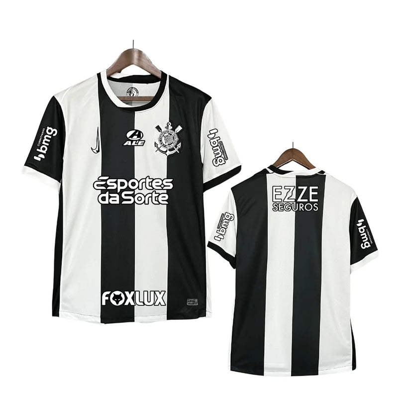 Camisa Corinthians III 24/25  Masculina - Branco+Preto