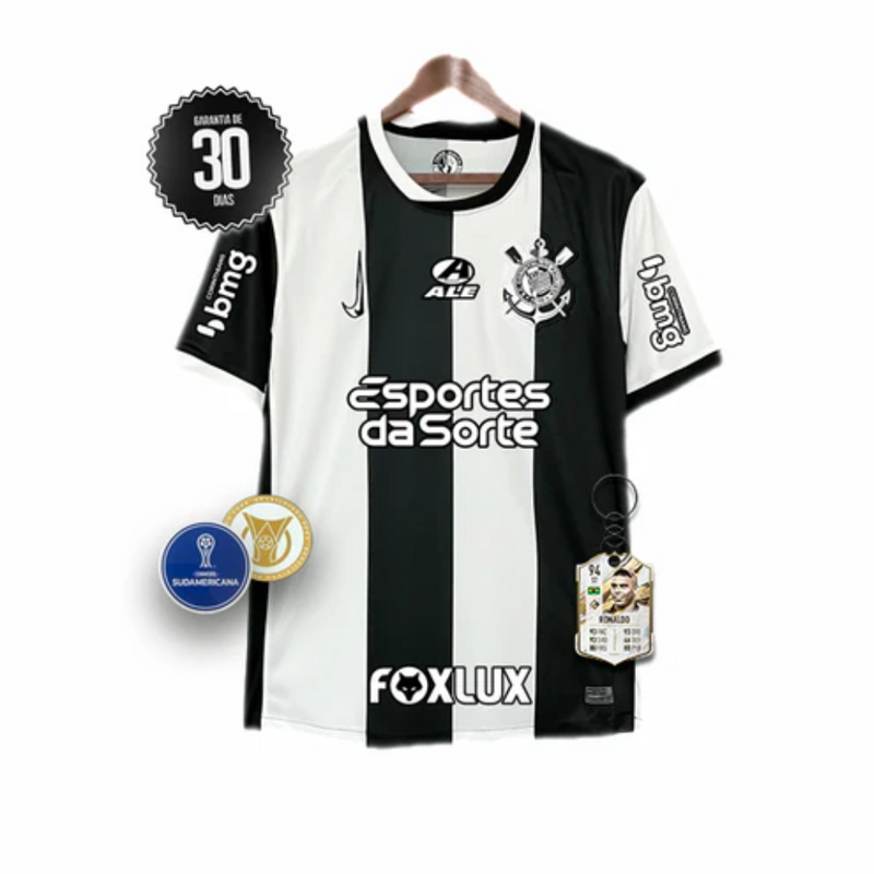 Camisa Corinthians III 24/25  Masculina - Branco+Preto